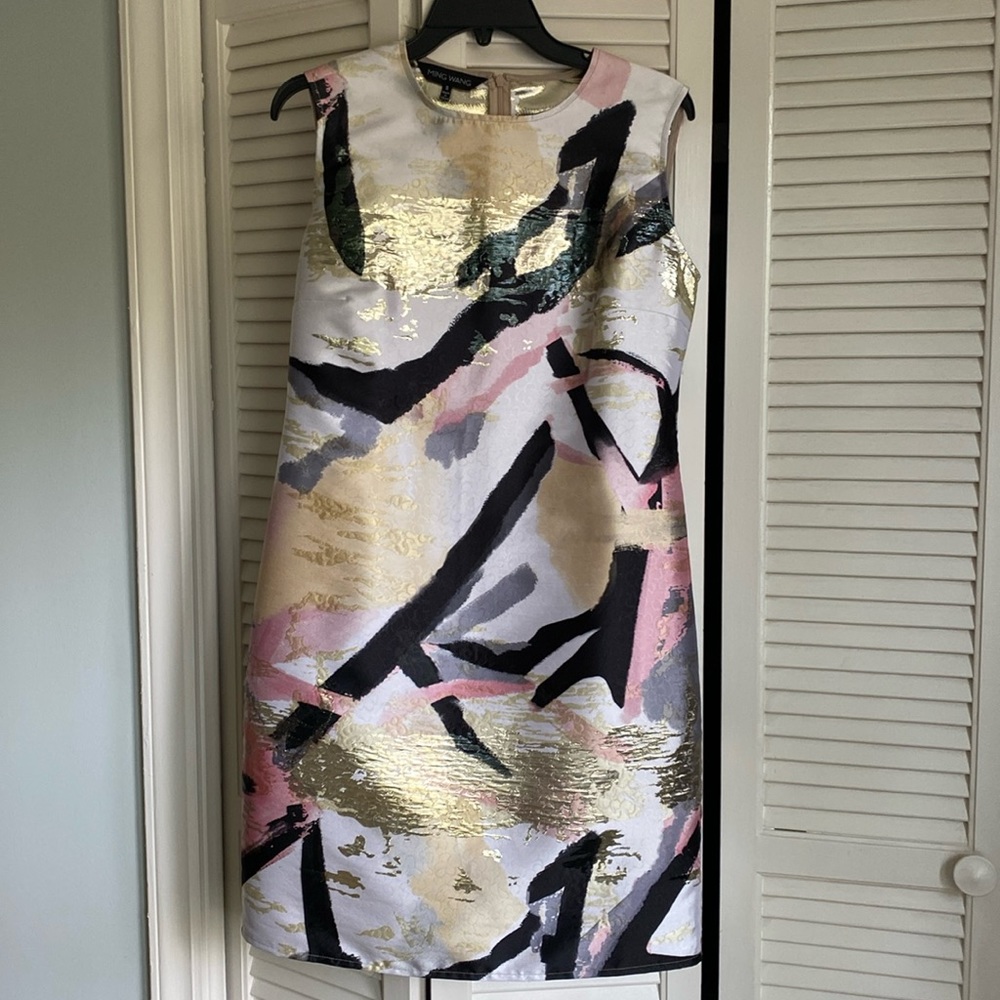 Ming Wang metallic sheath cocktail dress – size small